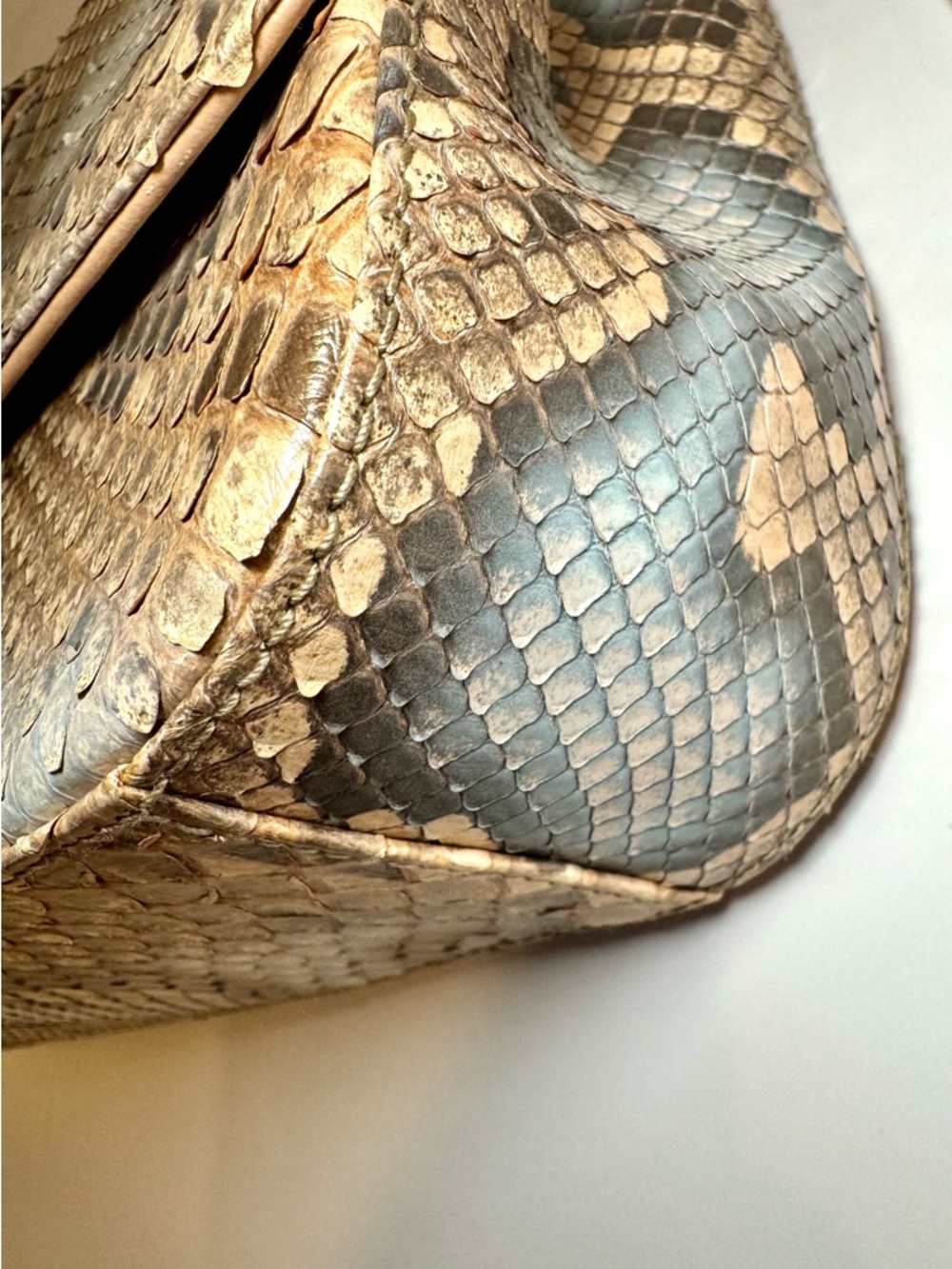 Christian Dior Perle Bronze Python Miss Dior Medium Flap Bag W Gold Chain Strap - Picture 12 of 16